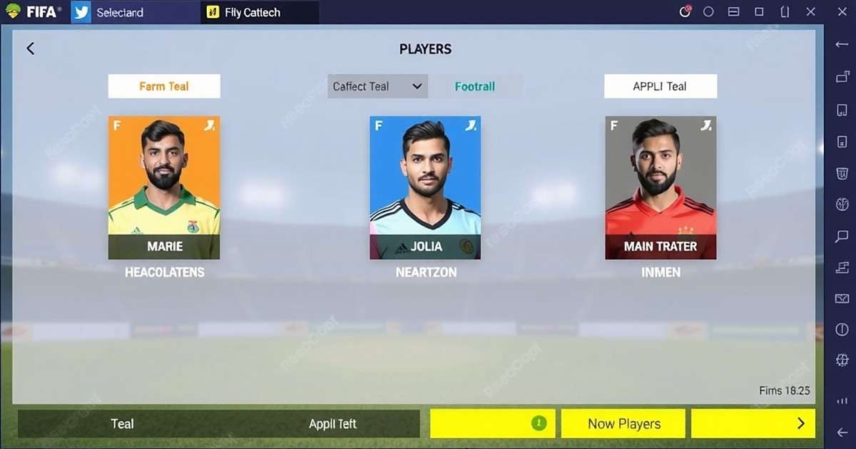 FIFA Mobile Team Selection Screen with Indian players
